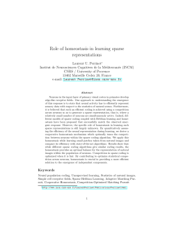 Role of homeostasis in learning sparse representations