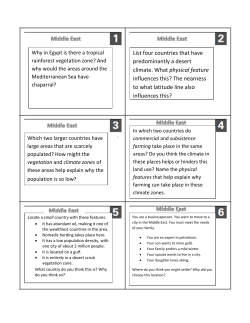 List four countries that have predominantly a desert climate. What