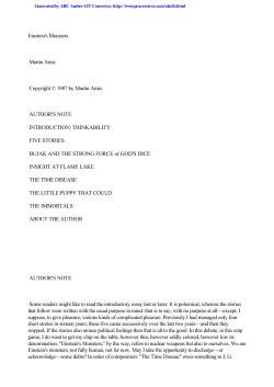 Martin Amis Thinkability essay from Einstein`s Monsters