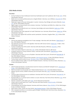 2016 Media Articles - University of Otago