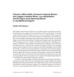Chaucer`s Wife of Bath, Hoccleve`s Arguing Women