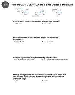 5-1 Precalculus B Angles and Degree Measure 2017