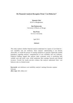 Do Financial Analysts Recognize Firms` Cost Behavior?