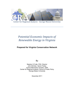 Potential Economic Impacts of Renewable Energy in Virginia