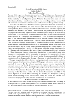 On Verb Second and Clitic Second