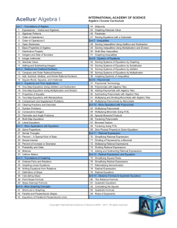 Acellus Algebra I - International Academy of Science