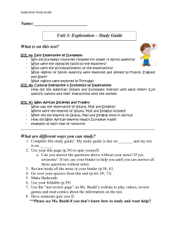 Unit 3: Exploration &ndash; Study Guide