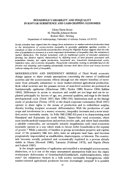 Household Variability and Inequality in Kofyar Subsistence and