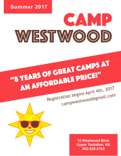 2017 Camp Westwood Brochure