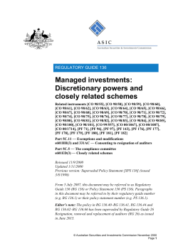Discretionary powers and closely related schemes