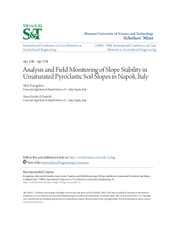 Analysis and Field Monitoring of Slope Stability in