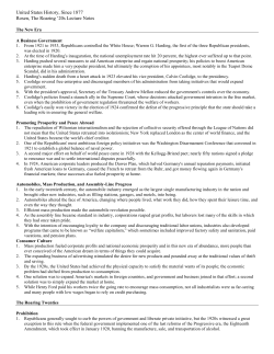 United States History, Since 1877 Rosen, The Roaring `20s Lecture