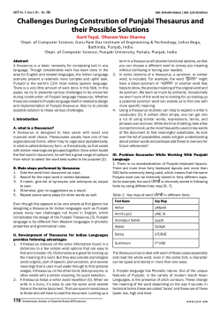 Challenges During Constrution of Punjabi Thesaurus and