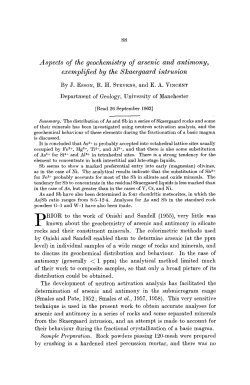 Aspects of the geochemistry of arsenic and antimony, exemplified by