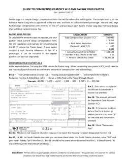 guide to completing pastor`s w