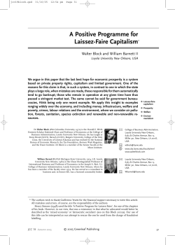 A Positive Programme for Laissez-Faire Capitalism