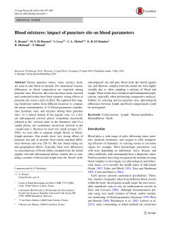 Blood mixtures: impact of puncture site on blood parameters