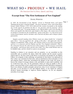 Excerpt from “The First Settlement of New England”