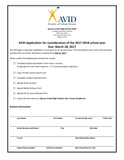 Application - Spruce Creek High School