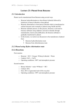 Lecture 23: Phenol from Benzene