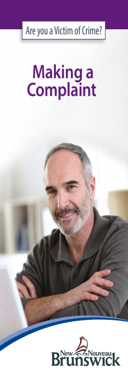 Making a Complaint - Public Legal Education and Information