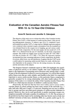 Evaluation of the Canadian Aerobic Fitness Test