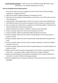 Tourism Revision Questions