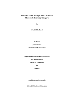 Servants to St. Mungo: The Church in Sixteenth