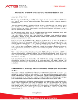 PRESS RELEASE Alliance 363 IF and VF tires: row crop has never
