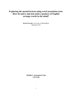 Exploring the mental lexicon using word association tests: How do
