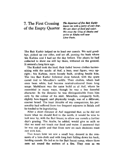 7. The First Crossing of the Empty Quarter