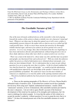 The Unreliable Narrator of Job