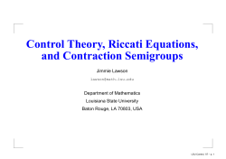 Control Theory, Riccati Equations, and Contraction