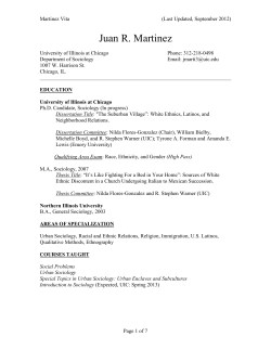 Juan R. Martinez - UIC Sociology - University of Illinois at Chicago