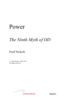 Power: The Ninth Myth of OD