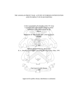 The Angolan Proxy War: A Study of Foreign
