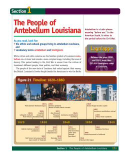 The People of Antebellum Louisiana