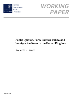 Public Opinion, Party Politics, Policy, and Immigration News in the