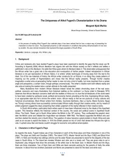The Uniqueness of Athol Fugard`s Characterization in his