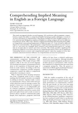 Comprehending Implied Meaning in English as a
