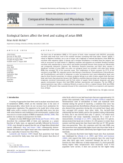 Ecological factors affect the level and scaling of avian BMR