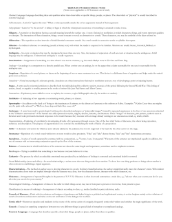 Quick List of Common Literary Terms (Terms most applicable to AP