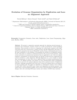 Evolution of Genome Organization by Duplication and Loss: an