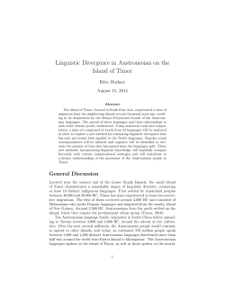 Linguistic Divergence in Austronesian on the Island of Timor