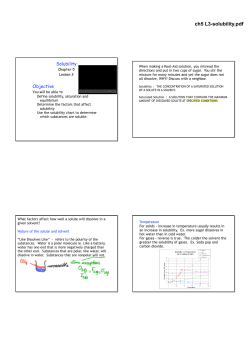Solubility Objective