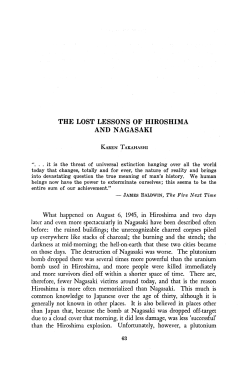 The lost lessons of Hiroshima and Nagasak