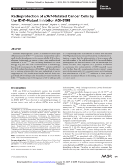 Radioprotection of IDH1-Mutated Cancer Cells
