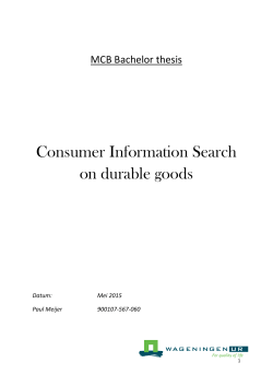 Consumer Information Search on durable goods