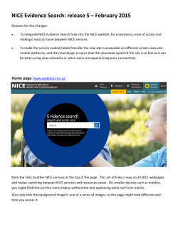 NICE Evidence Search: release 5 &ndash; February 2015