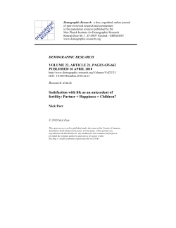 Satisfaction with life as an antecedent of fertility: Partner +